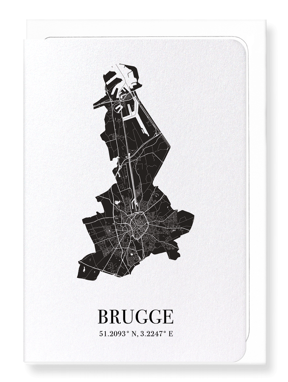 BRUGES CUTOUT: Map Cutout Greeting Card