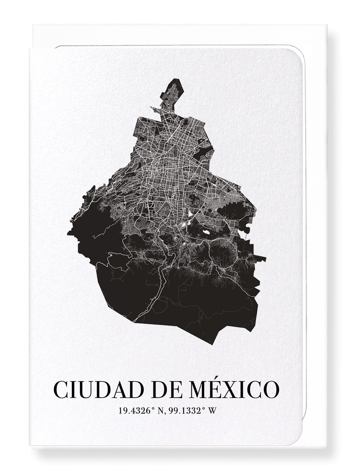 MEXICO CITY CUTOUT: Map Cutout Greeting Card
