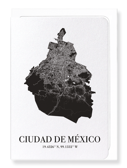 MEXICO CITY CUTOUT: Map Cutout Greeting Card