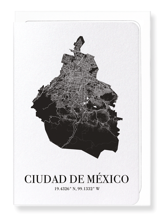 MEXICO CITY CUTOUT: Map Cutout Greeting Card