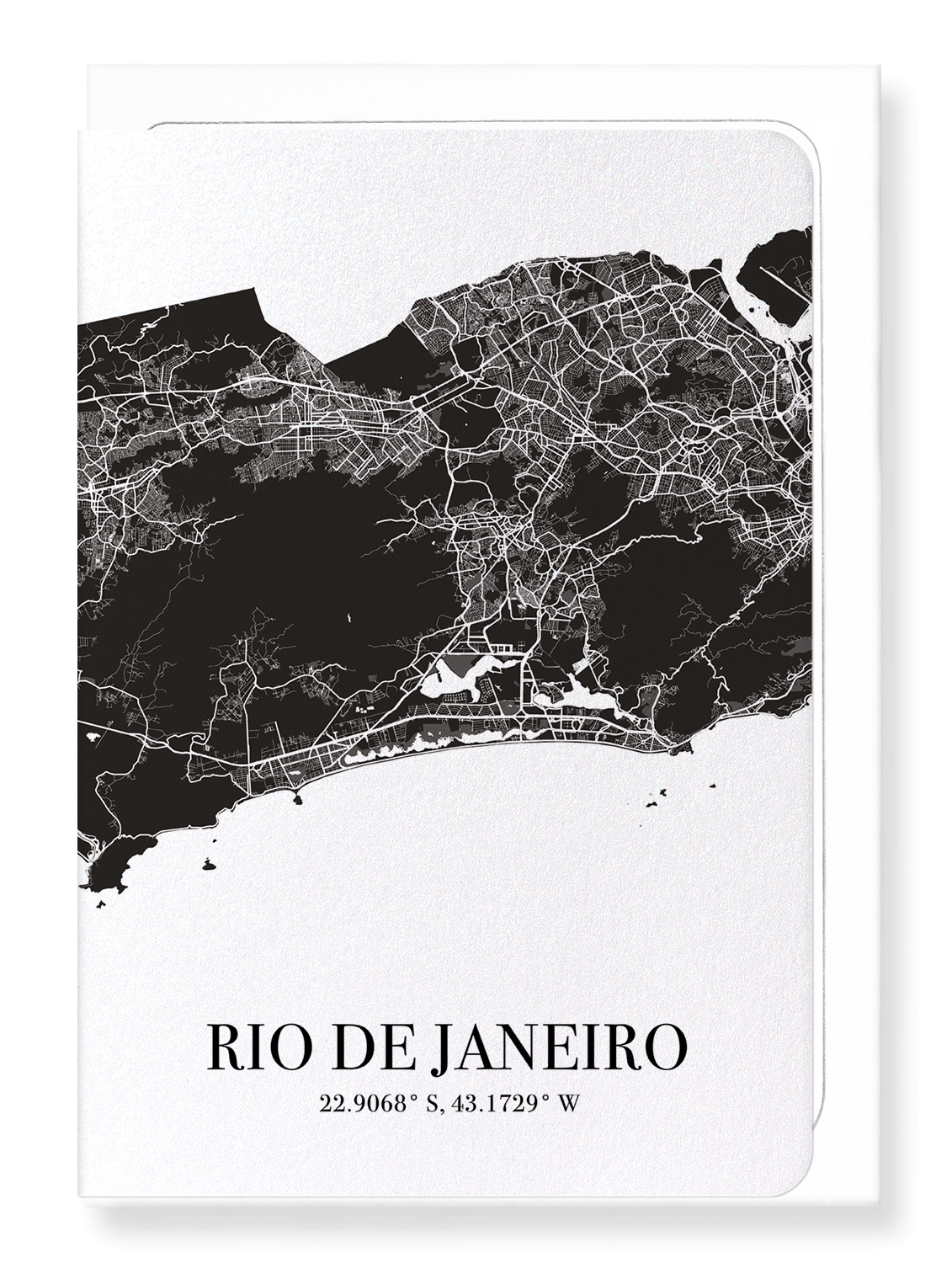 RIO DE JANEIRO CUTOUT: Map Cutout Greeting Card