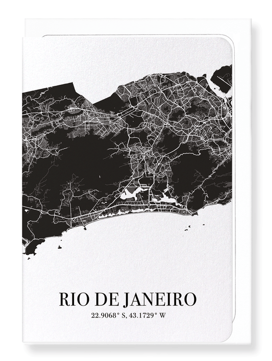 RIO DE JANEIRO CUTOUT: Map Cutout Greeting Card