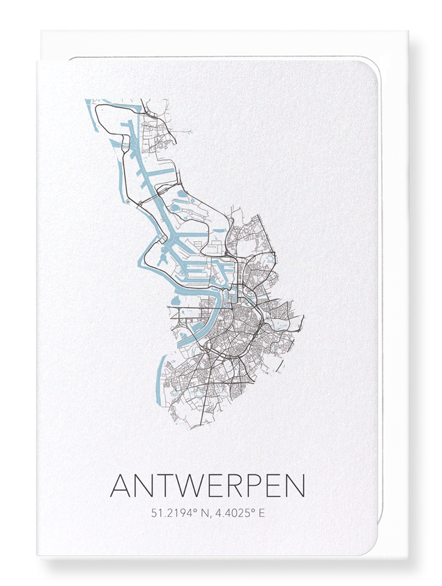 ANTWERP CUTOUT: Map Cutout Greeting Card