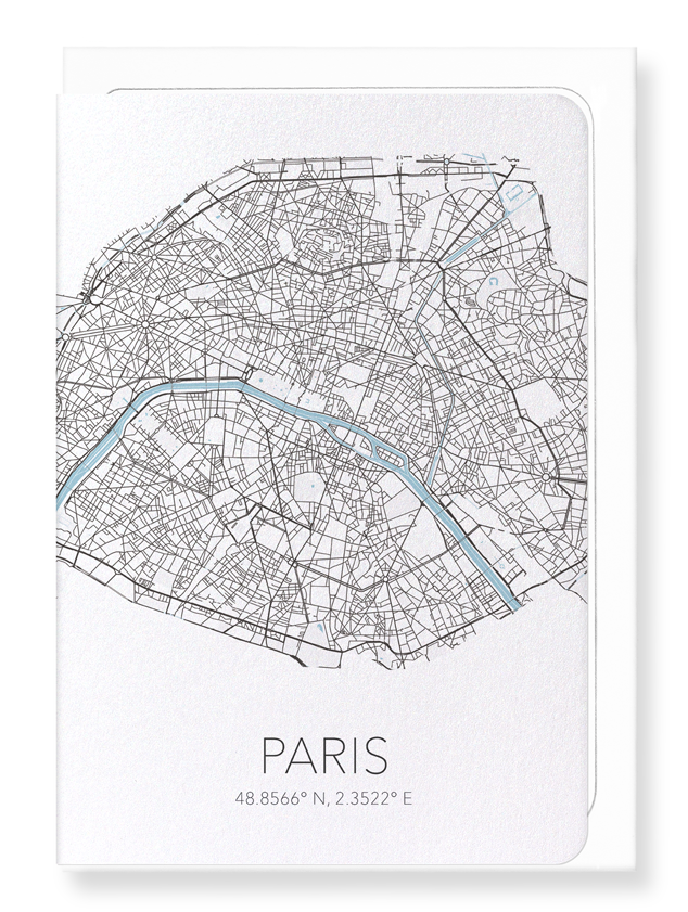 PARIS CUTOUT: Map Cutout Greeting Card