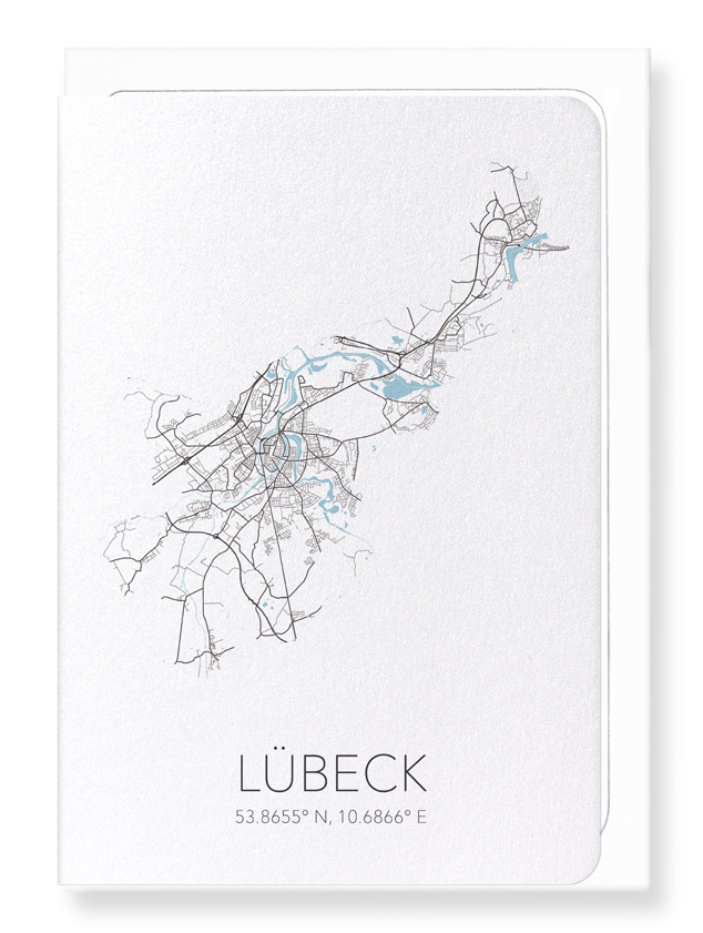 LÜBECK CUTOUT: Map Cutout Greeting Card