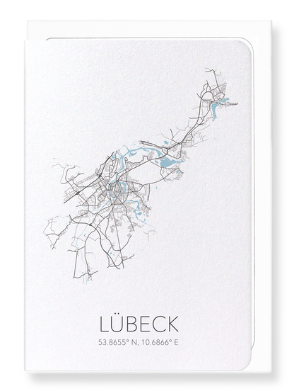 LÜBECK CUTOUT: Map Cutout Greeting Card