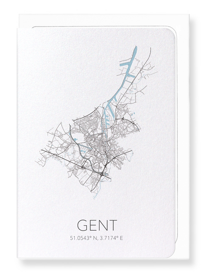 GHENT CUTOUT: Map Cutout Greeting Card