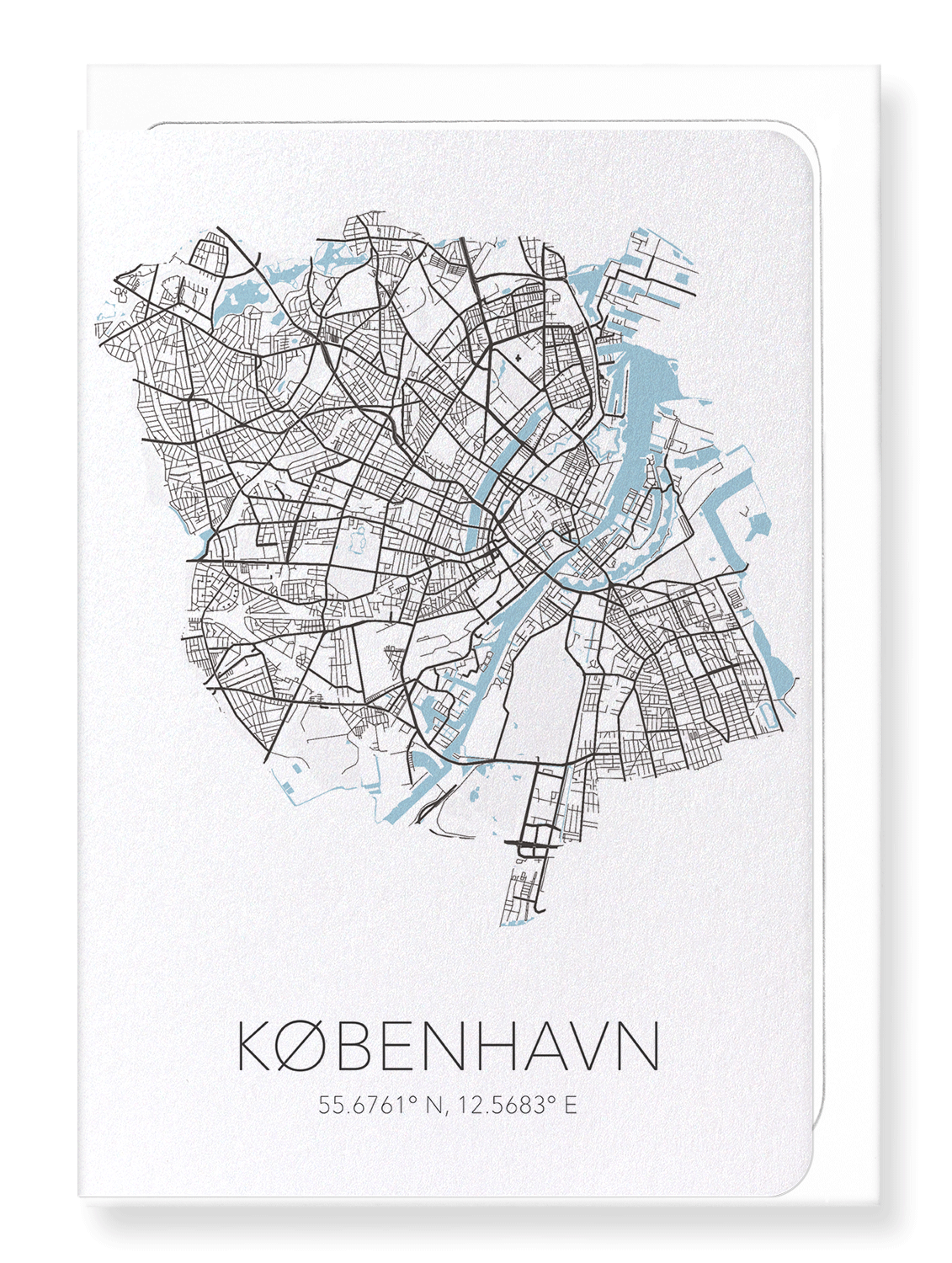 COPENHAGEN CUTOUT: Map Cutout Greeting Card