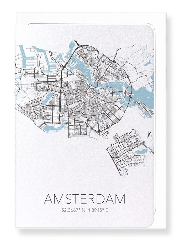 AMSTERDAM CUTOUT: Map Cutout Greeting Card