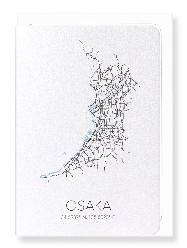 OSAKA CUTOUT: Map Cutout Greeting Card