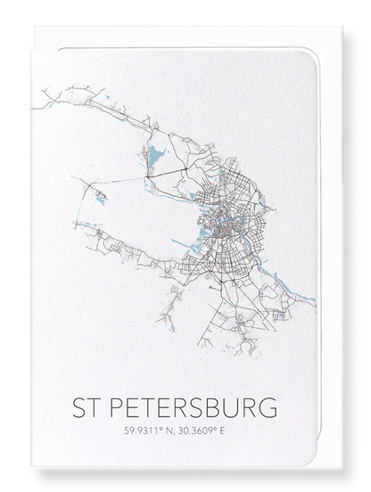 ST PETERSBURG CUTOUT: Map Cutout Greeting Card