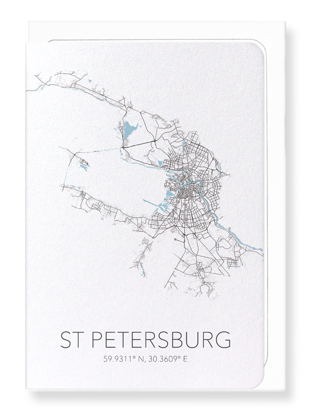 ST PETERSBURG CUTOUT: Map Cutout Greeting Card
