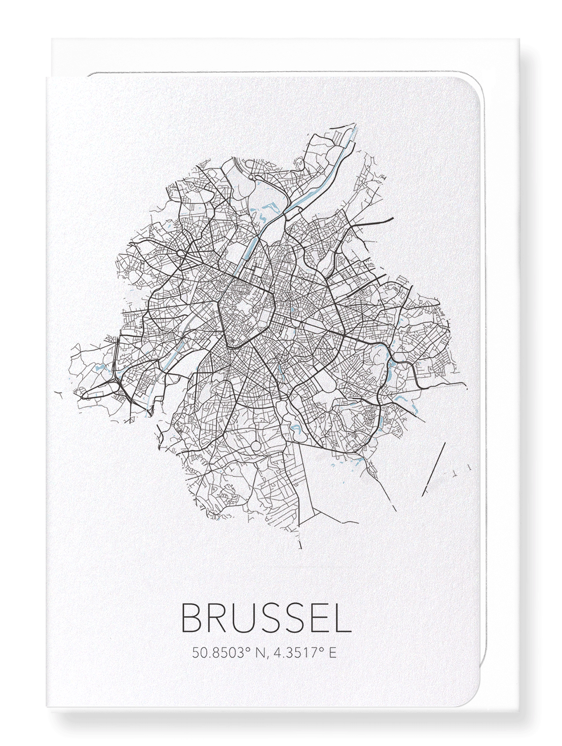 BRUSSELS CUTOUT: Map Cutout Greeting Card