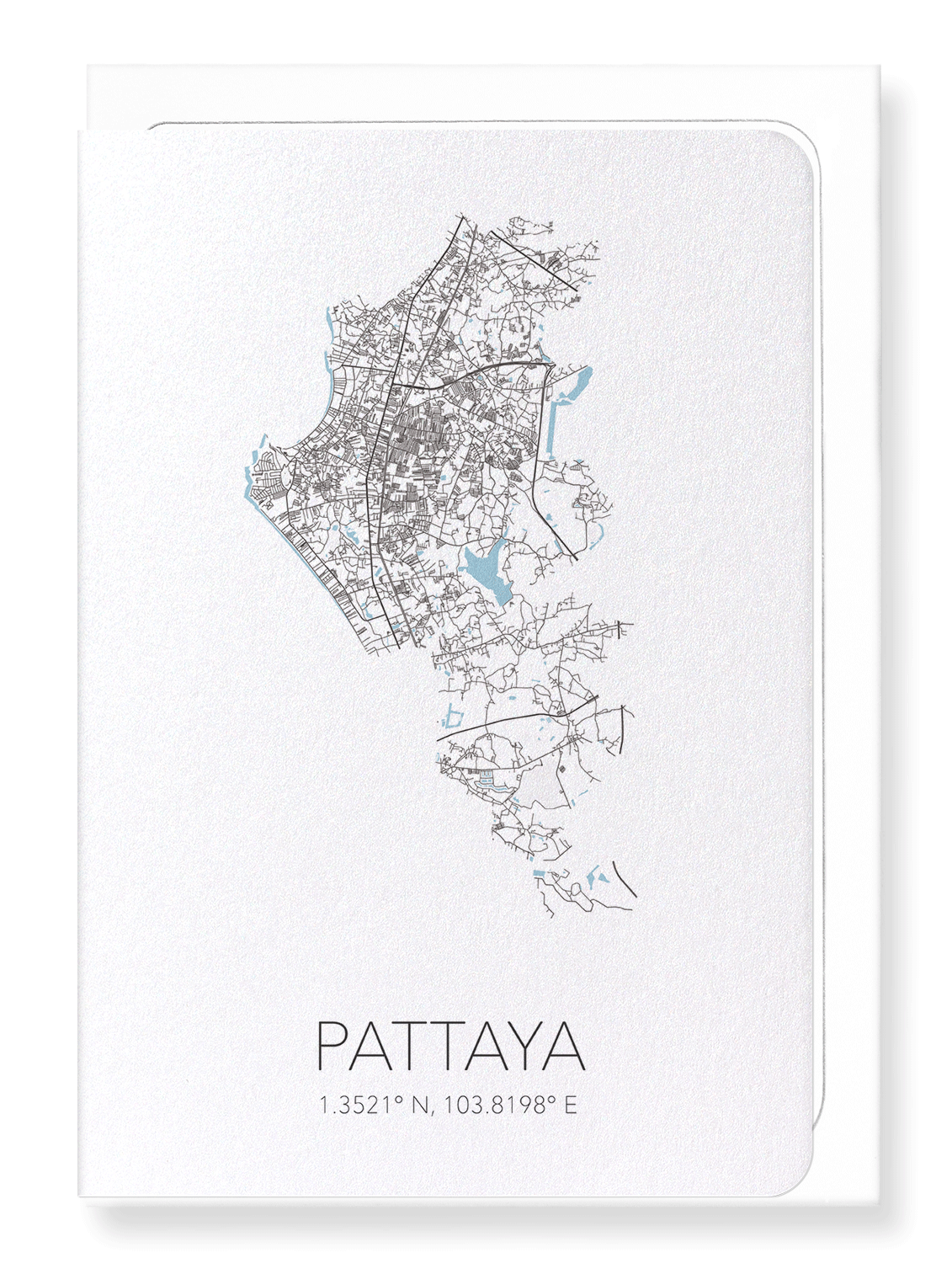 PATTAYA CUTOUT: Map Cutout Greeting Card