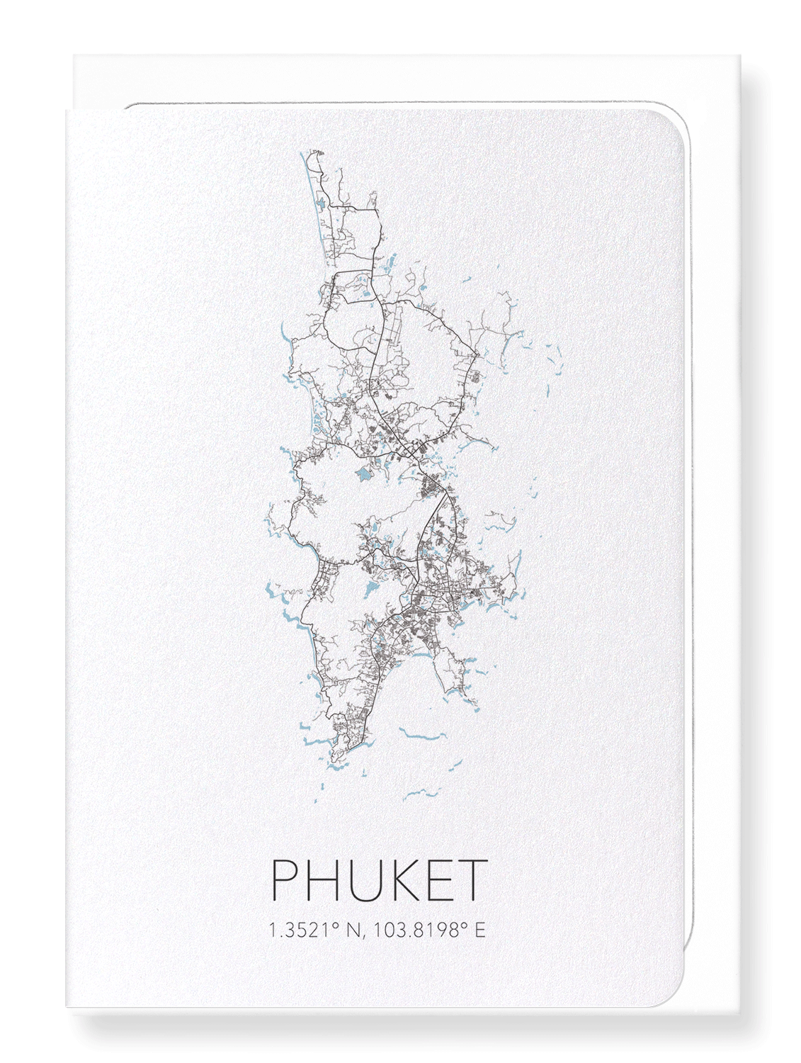 PHUKET CUTOUT: Map Cutout Greeting Card