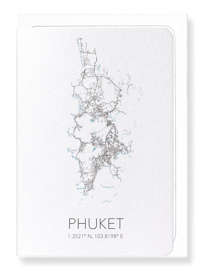 PHUKET CUTOUT: Map Cutout Greeting Card