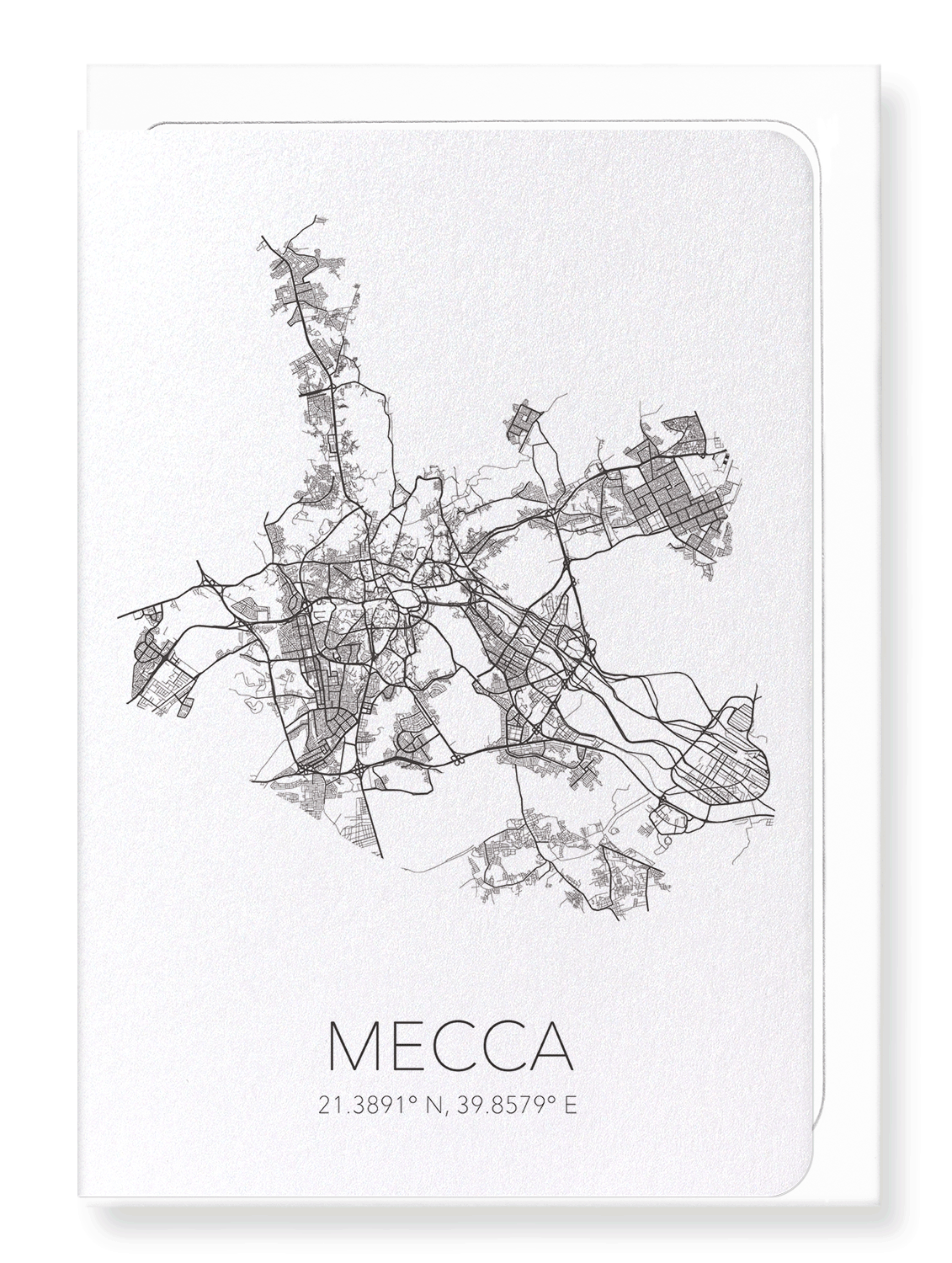 MECCA CUTOUT: Map Cutout Greeting Card