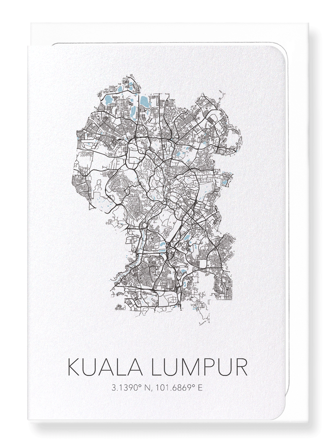 KUALA LUMPUR CUTOUT: Map Cutout Greeting Card