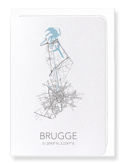 BRUGES CUTOUT: Map Cutout Greeting Card