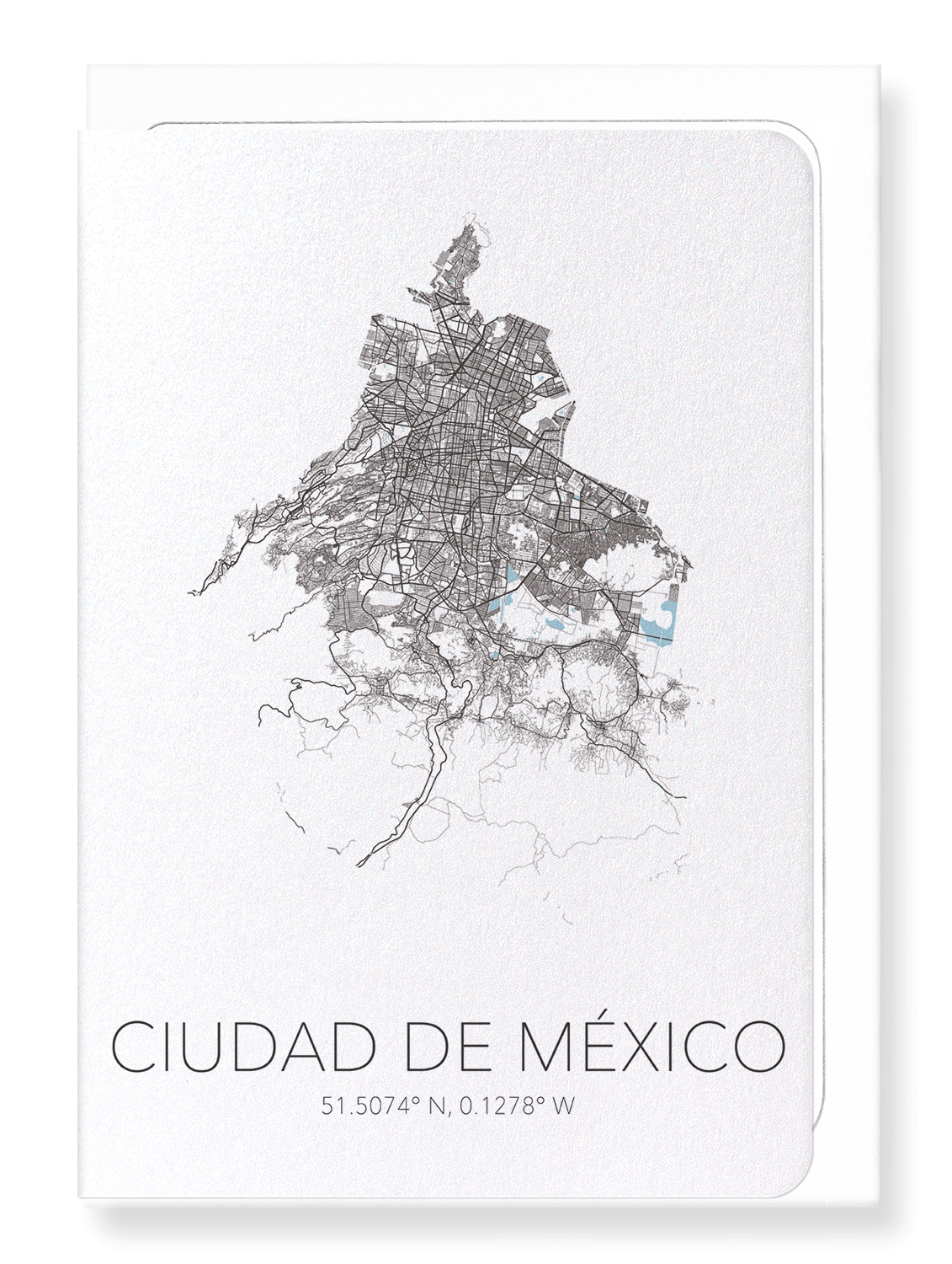 MEXICO CITY CUTOUT: Map Cutout Greeting Card