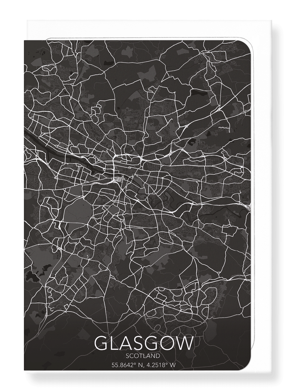 GLASGOW FULL MAP: Map Full Greeting Card