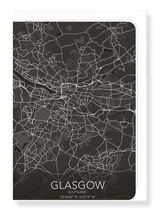 GLASGOW FULL MAP: Map Full Greeting Card