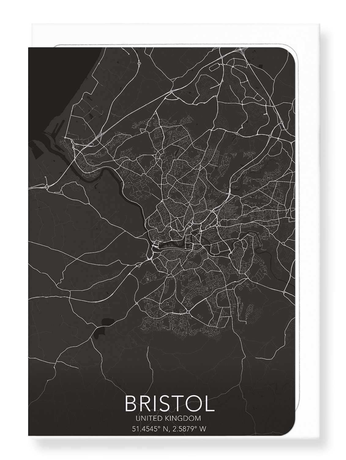 BRISTOL FULL MAP: Map Full Greeting Card