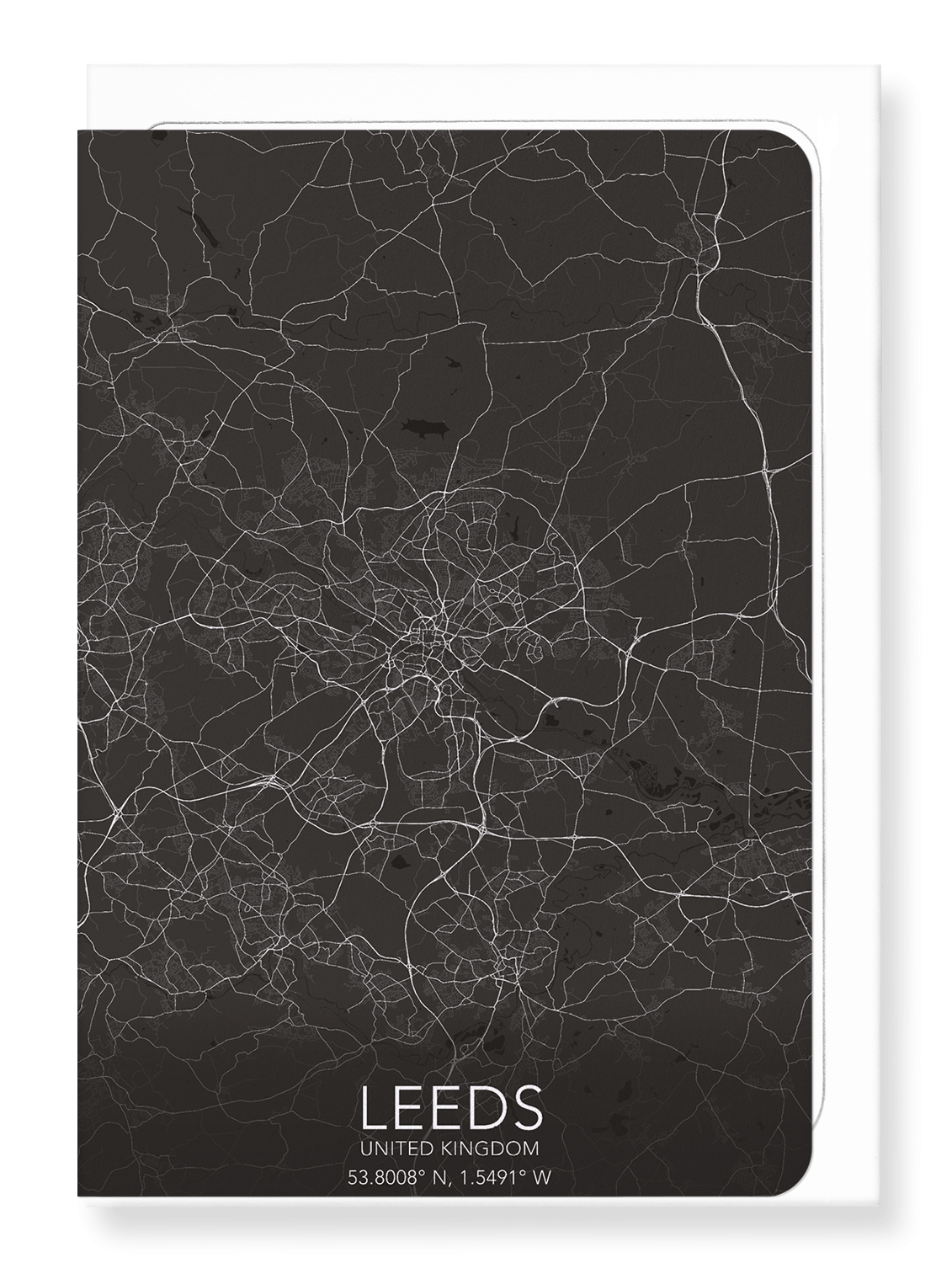 LEEDS FULL MAP: Map Full Greeting Card