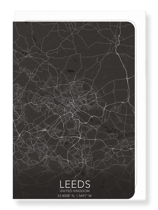 LEEDS FULL MAP: Map Full Greeting Card