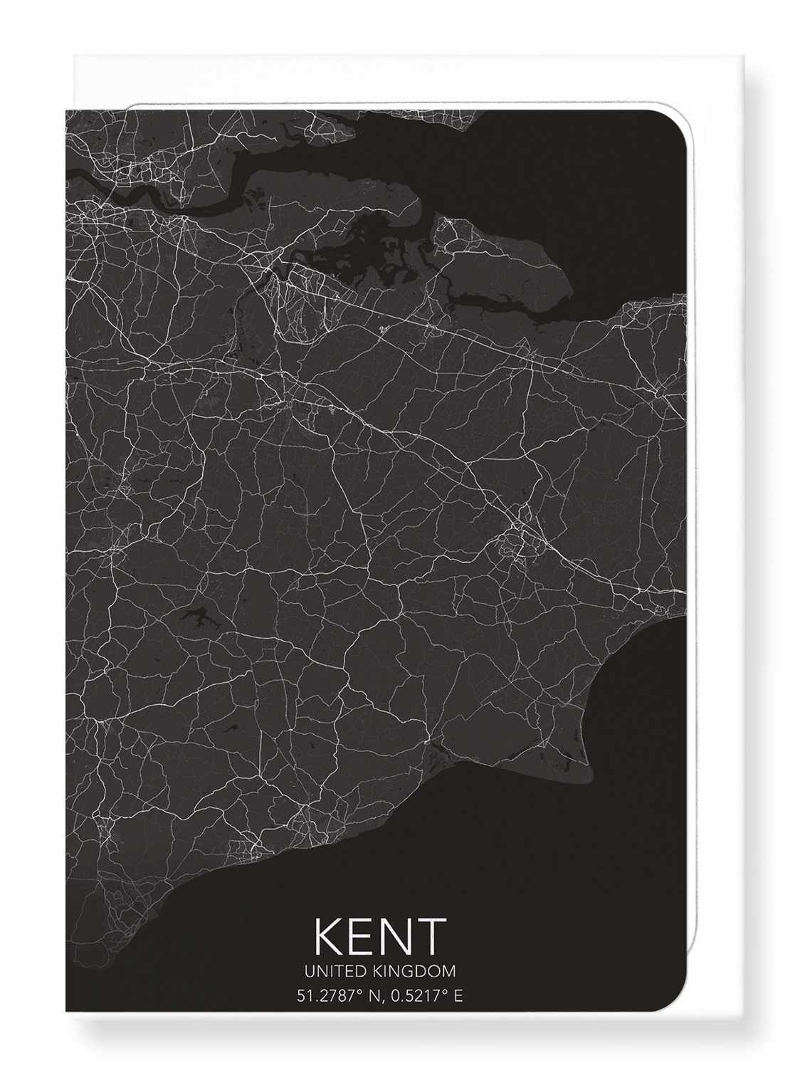 KENT FULL MAP: Map Full Greeting Card
