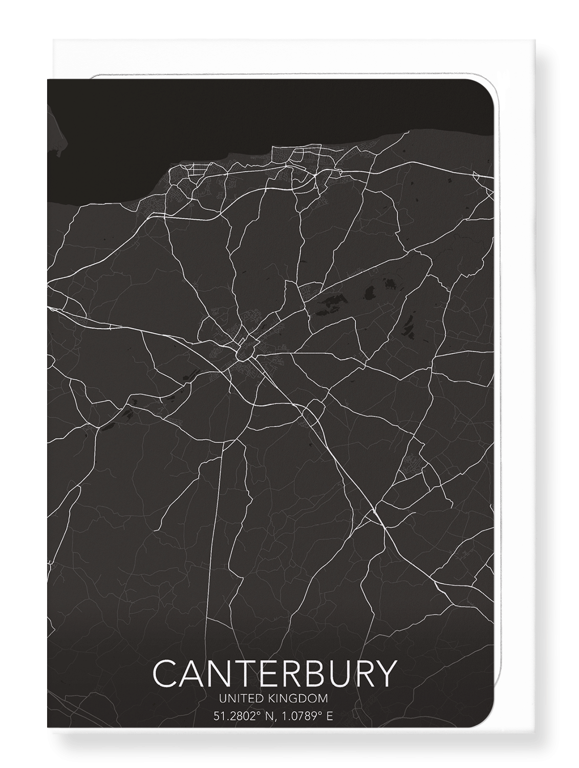 CANTERBURY FULL MAP: Map Full Greeting Card