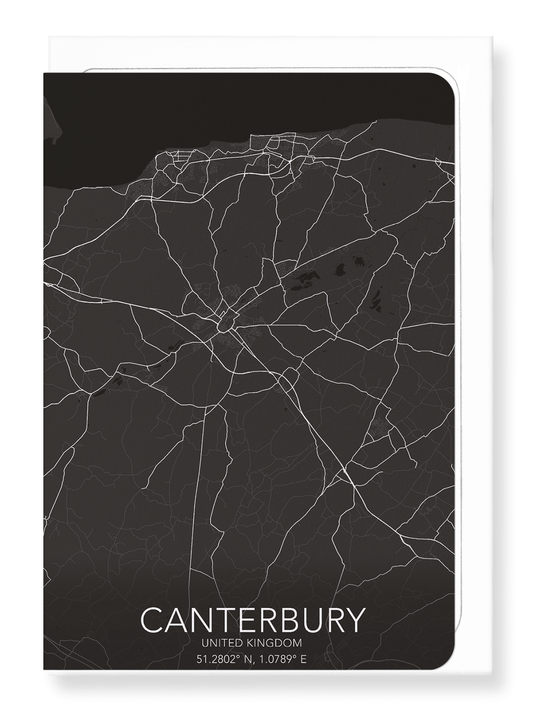 CANTERBURY FULL MAP: Map Full Greeting Card