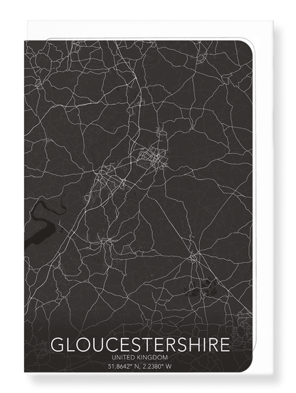 GLOUCESTERSHIRE FULL MAP: Map Full Greeting Card