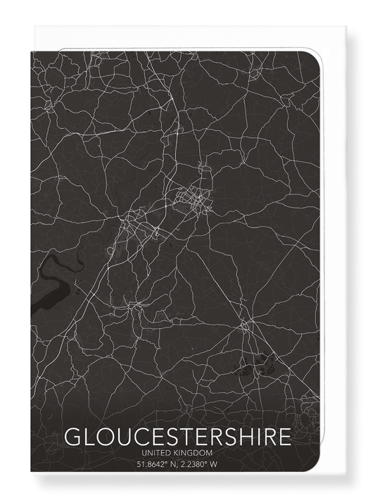 GLOUCESTERSHIRE FULL MAP: Map Full Greeting Card