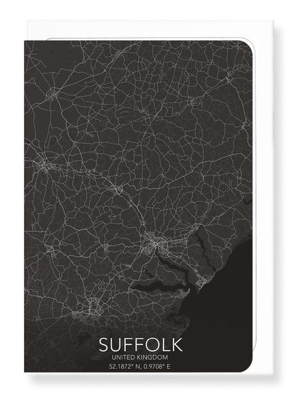 SUFFOLK FULL MAP: Map Full Greeting Card