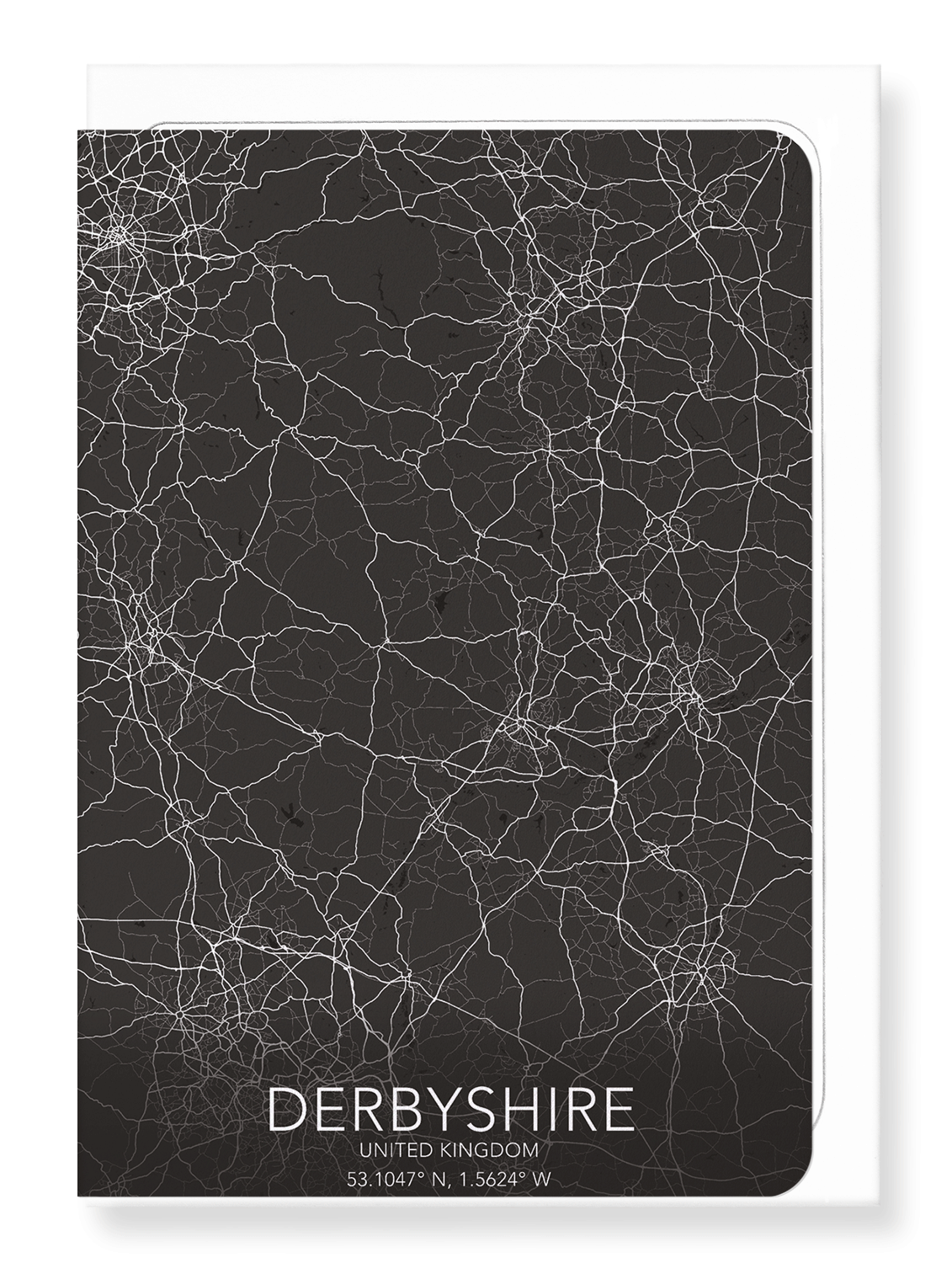 DERBYSHIRE FULL MAP: Map Full Greeting Card