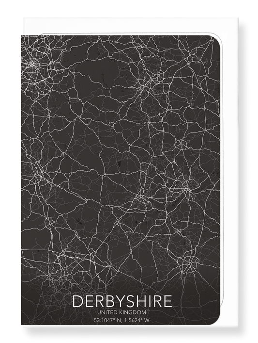 DERBYSHIRE FULL MAP: Map Full Greeting Card