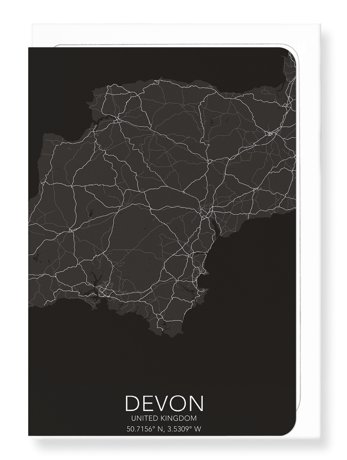 DEVON FULL MAP: Map Full Greeting Card