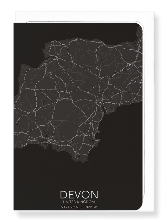 DEVON FULL MAP: Map Full Greeting Card