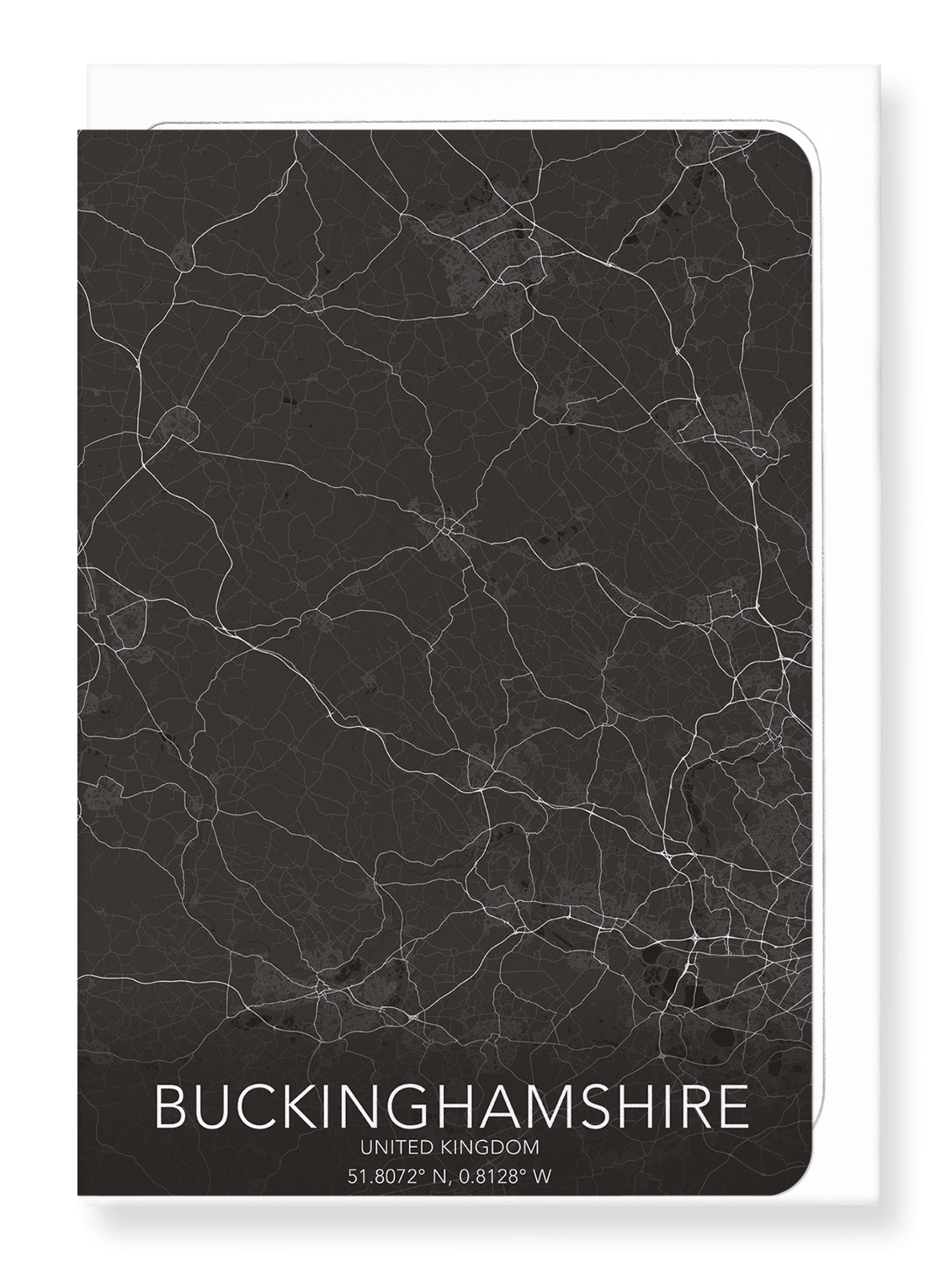BUCKINGHAMSHIRE FULL MAP: Map Full Greeting Card