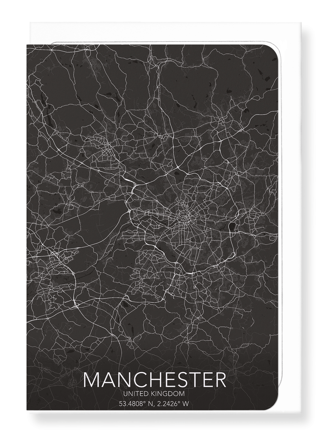 MANCHESTER FULL MAP: Map Full Greeting Card