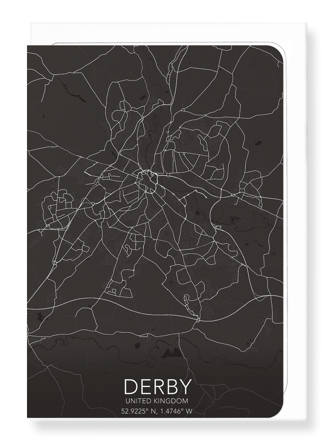 DERBY FULL MAP: Map Full Greeting Card