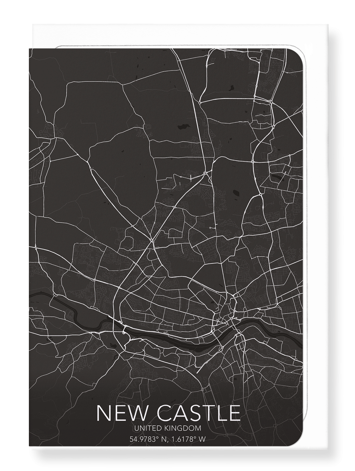 NEWCASTLE FULL MAP: Map Full Greeting Card