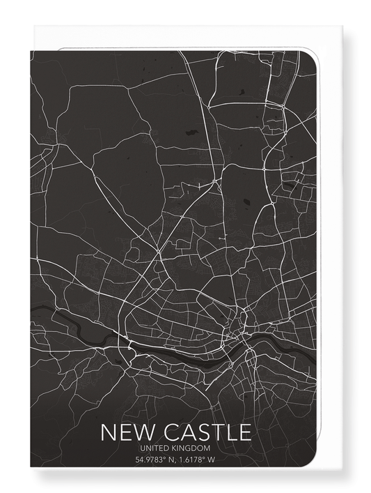 NEWCASTLE FULL MAP: Map Full Greeting Card