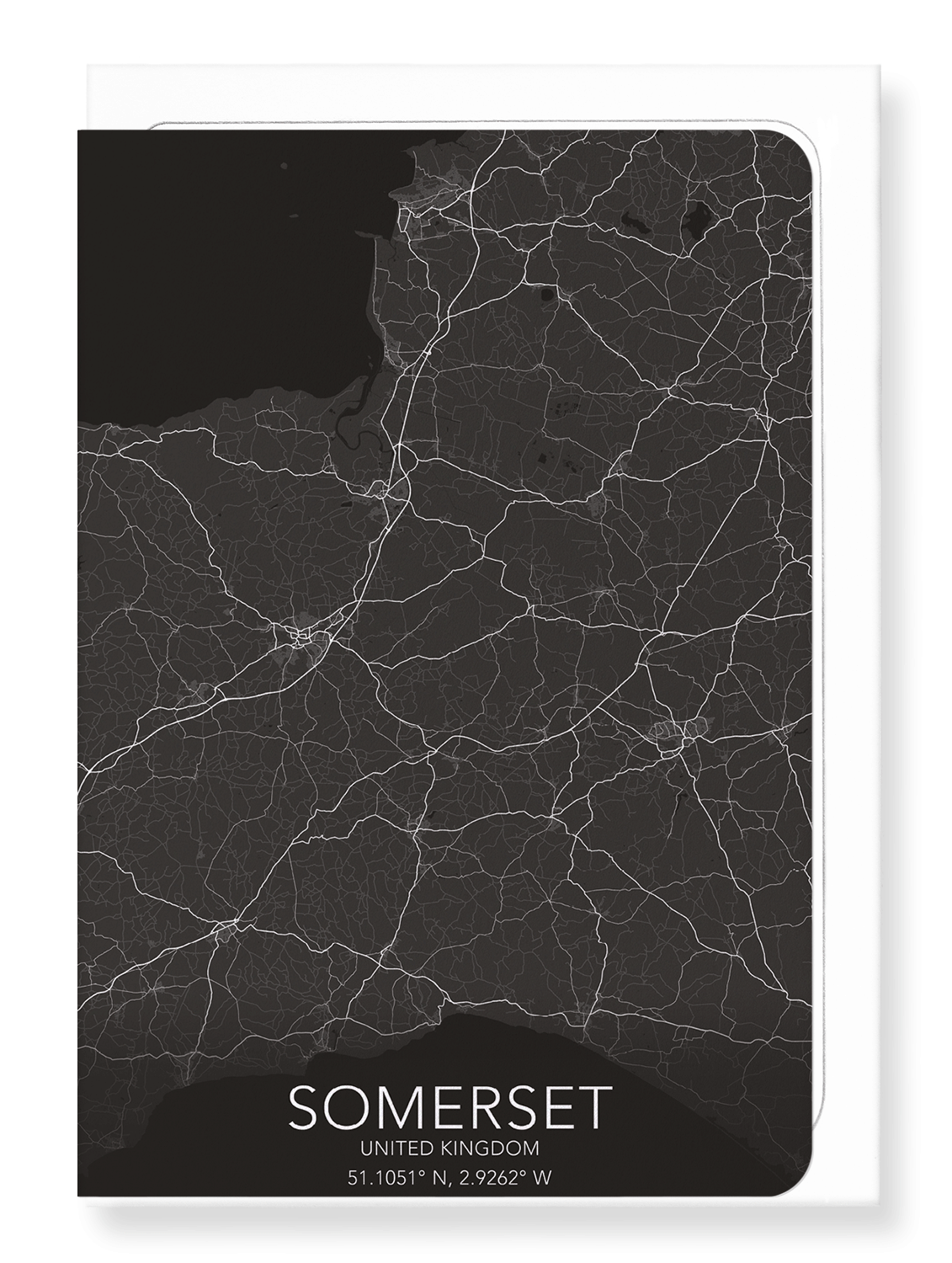 SOMERSET FULL MAP: Map Full Greeting Card