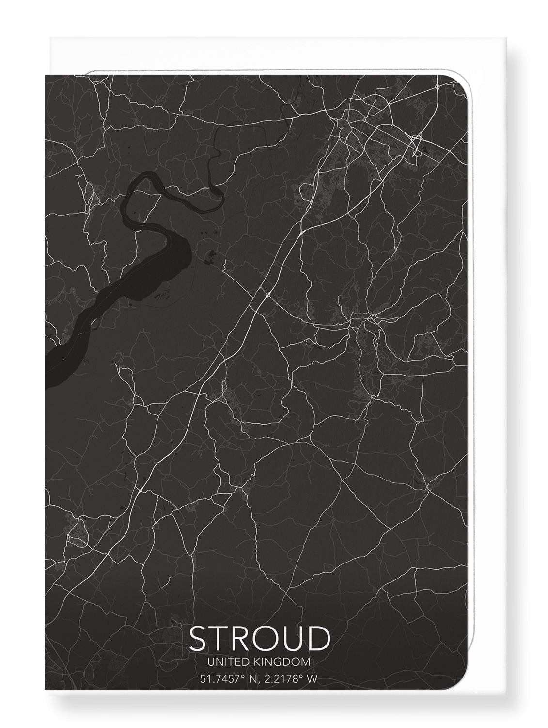 STROUD  FULL MAP: Map Full Greeting Card