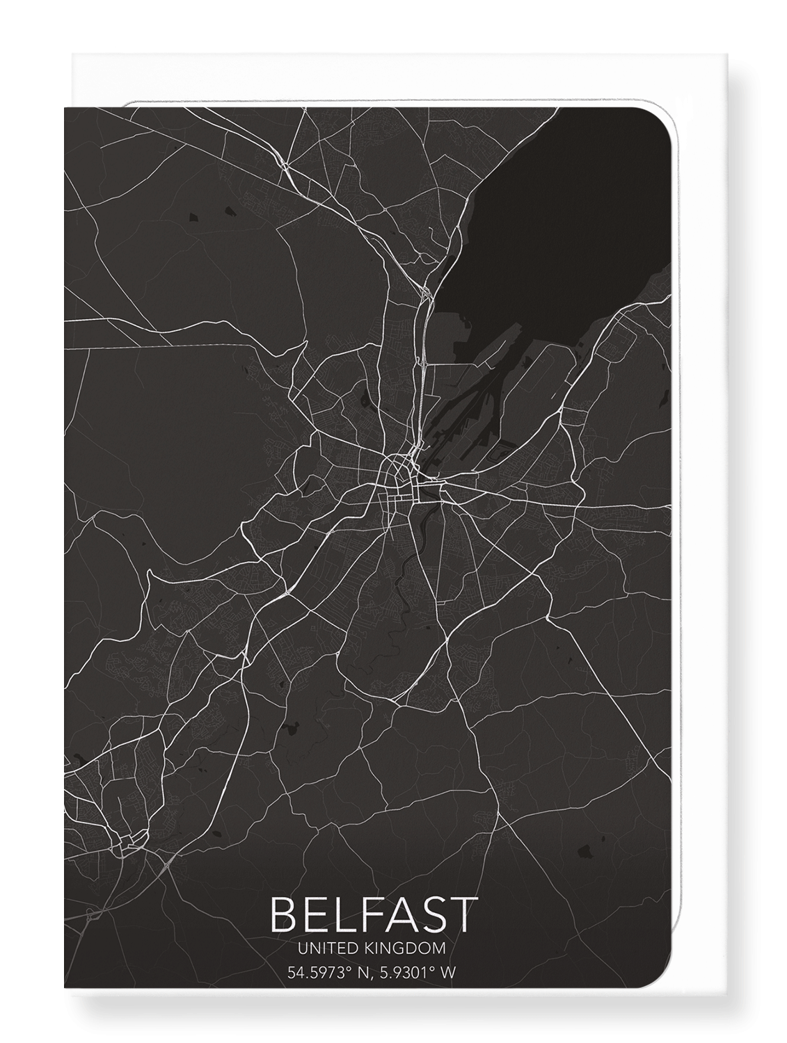 BELFAST FULL MAP: Map Full Greeting Card
