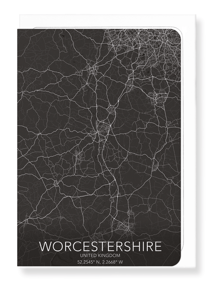 WORCESTERSHIRE FULL MAP: Map Full Greeting Card