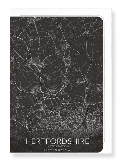 HERTFORDSHIRE FULL MAP: Map Full Greeting Card