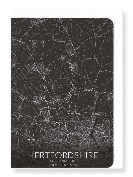 HERTFORDSHIRE FULL MAP: Map Full Greeting Card